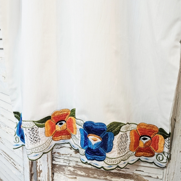 Vintage 70s Embroidered Mexican Peasant Dress S/M - Picture 5 of 12